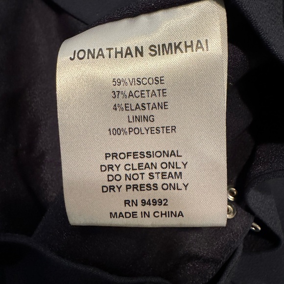 Jonathan Simkhai Navy Hook and Eye Ruffled Midi Dress - Size 2 - Picture 11 of 14